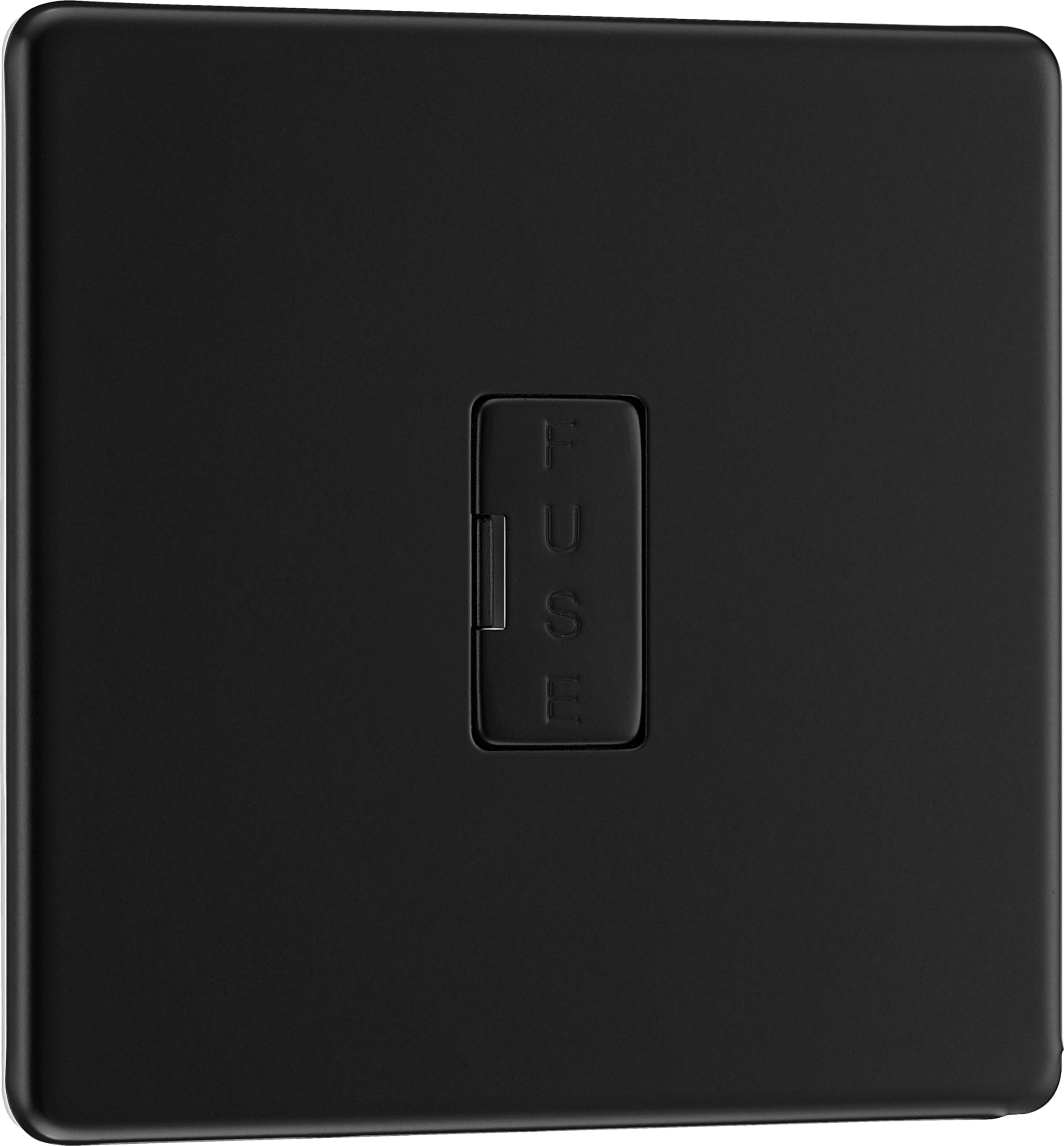 BG Electrical Unswitched Fused Spur Connection Unit, Double Pole, Screwless Front Plate, Slim Profile, Premium Flatplate, Matt Black, 13A, FFB54