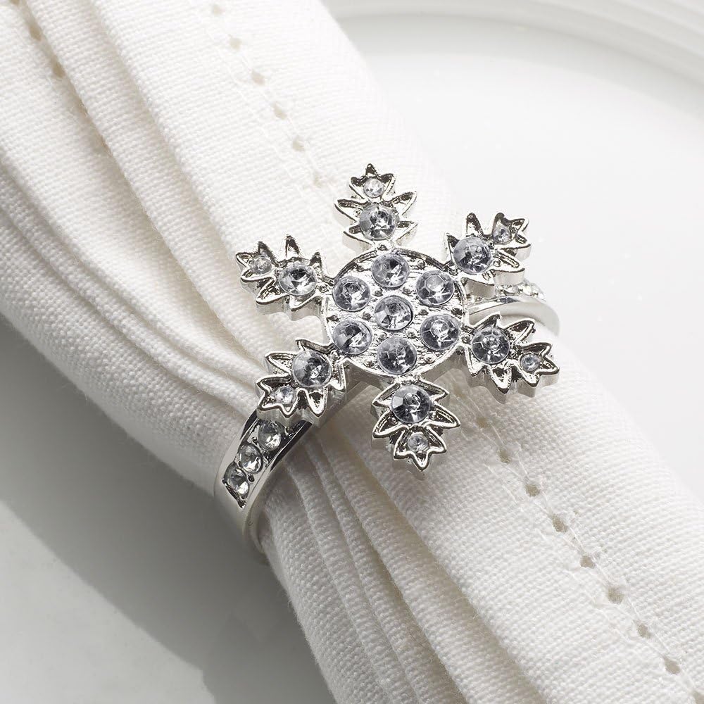 Napkin Rings Shimmering Snowflake 27 Diamantes ideal for Christmas