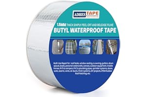 ADHES TAPE PURSUIT OF PERFECTION ADHES Extra Thick Butyl Tape 2 Inch x 16 Feet x 1.5mm – 50% Thicker for Superior Waterproof Sealing – Weatherproof Butyl Sealant Tape for RV Repairs, Roof Leaks, Window Seals, Pipe Seals, and More