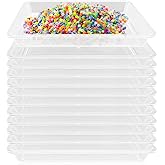 12 Pack Plastic Art Trays,Stackable Craft Trays,Organizer Activity Tray,Serving Tray for School,Home,Painting,Beads,DIY Projects (Clear)