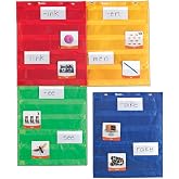 Learning Resources Magnetic Pocket Chart Squares, Set of 4 | Organization Center Pocket Chart for Classroom, Charts for Classroom, Magnetic Sentence Strip Pockets for Teachers