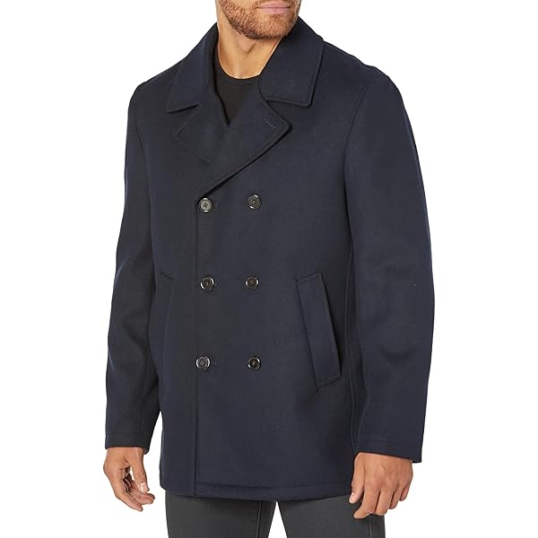 Ben Sherman Brenton Men's Wool Blend Pea Coat - Classic Style for