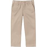 Nautica Boys School Uniform Twill Khaki Pants, Flat Front & Elasticized Waistband, Zipper Closure With Faux Button