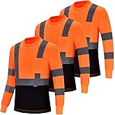 AYKRM Safety T Shirt Reflective High Visibility hi vis Long Sleeve T Shirt (XS-6XL)