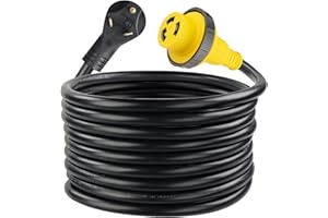Dumble 30 AMP RV Power Cord with Twist Connector, Grip Handle, & Indicator Light – 25ft 30A Camper Power Extension