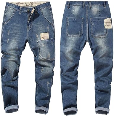 mens elastic waist jeans amazon