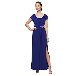 Alex Evenings Women's Long Cowl Neckline Mother of