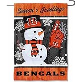 Cincinnati Bengals Holiday Winter Snow Garden Flag Double Sided Banner