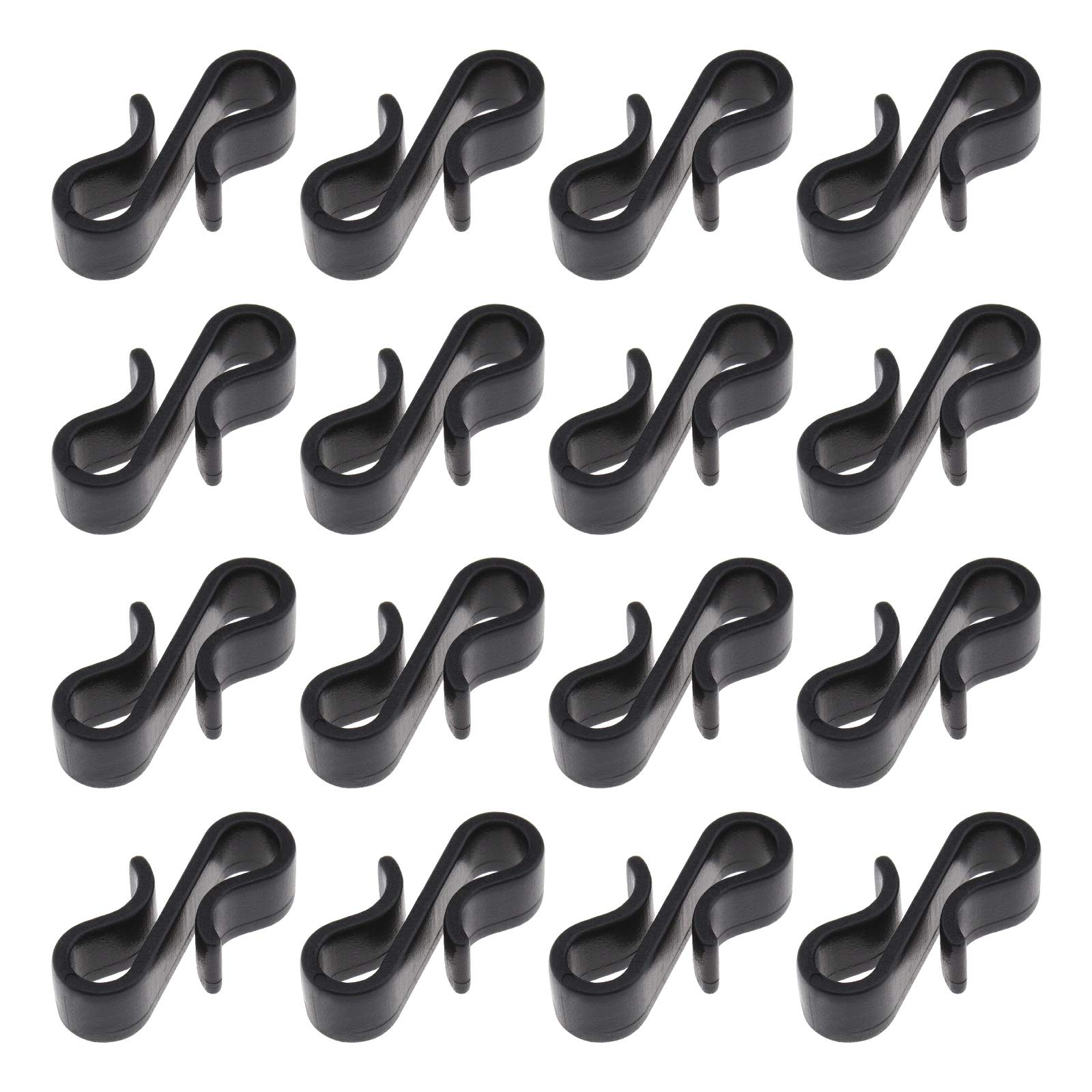 120PCS Hangings Gutter Hooks Outdoor S Shape Double Head Plastic Black Weatherproof Waterproof for Hanging Icicle String Lights