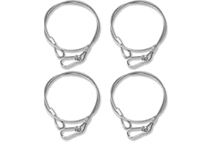 JINDAAUDIO 4Pack Lighting Safety Chain Cable Truss Clamps for Lights, Silvery Stainless Steel Lanyard Stage Lights Safety Chains, Security Cable with Loops（Diameter 4mm/0.16'',Length 85cm/34'',Load 60lb