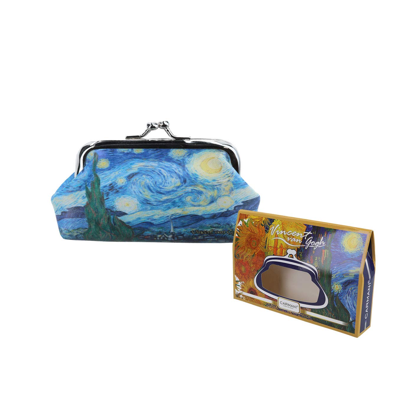 CARMANI - Medium Ladies Clasp Coin Purse with Vincent Van Gogh "Starry Night"