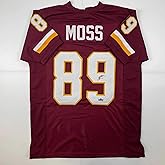 Facsimile Autographed Santana Moss Washington Red Reprint Laser Auto Football Jersey Size Men's XL