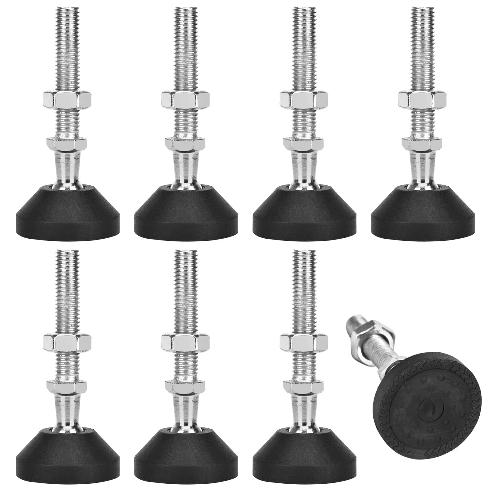 Cozywind Swivel Leveling Feet Adjustable Furniture Levelers M10 x 50mm x Ø40mm Furniture Feet Levelers 8 Pieces Furniture Legs Leveler Screw for Table, Chair, Sofa