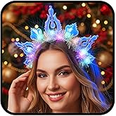 Urieo Ball Light Up Headband Led Colorful Headpiece Glow Party Crown Christmas Hair Accessories for Women