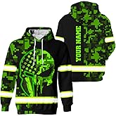 HiVis Custom US Flag High Visibility Hoodie for Men Reflective Hoodie Safety Workwear for Worker Runner Patriotic ACC02