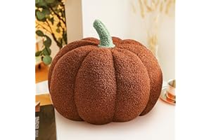 KUCCO-PILLOW Pumpkin Pillow,Halloween Pillows,Brown Halloween Decorations Pillows,3D Fall Decorations for Home Pumpkin Throw Pillows,11 Inches Decor Pillow for Car Bedroom Sofa Couch Living Room