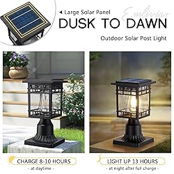 Emliviar Exterior Solar Lamp with Pier Mount