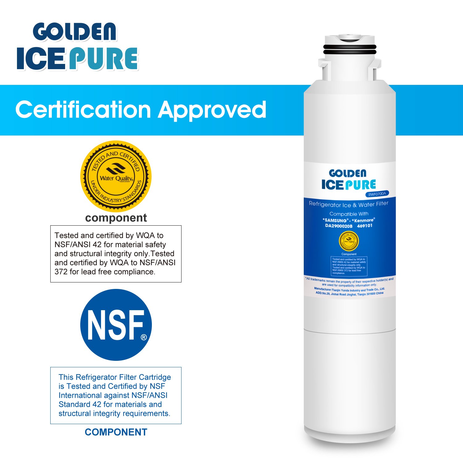 GOLDEN ICEPURE Refrigerator Water with Samsung DA29