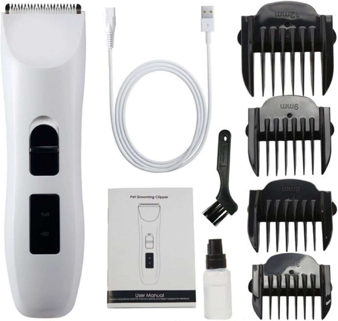 Pet Grooming Clippers,Sincewe Low Noise Pet Clipper, Electric Rechargeable Cordless Pet Hair Clipper Kit, Pet Hair Trimmer Suitable for Small Medium Large Dogs Cats and Other Animals