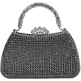 Dreubea Women's Beautiful Tote Evening Bag Fashion Shiny Rhinestone Clutch Handbag