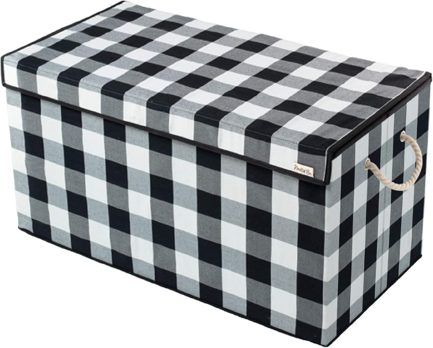 Nest & Be X-Large 30-inch Toy Storage Chest - Collapsible, Buffalo Plaid, Durable Sides w/Divider, and Attached, Flip-Top Lid. For Home Organization, Nursery, Kids playroom, Pet items, Closet: Home Improvement