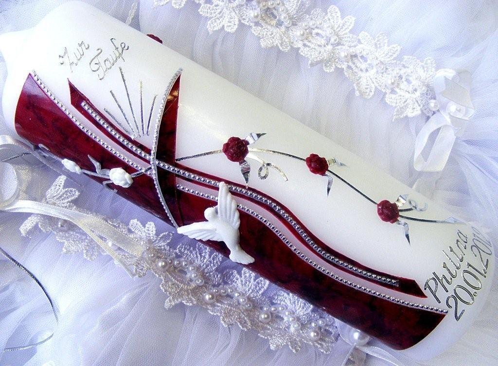 VT-44 Christening Communion Candle for Boys and Girls 250/70 mm Including Accessories for Self-Labelling