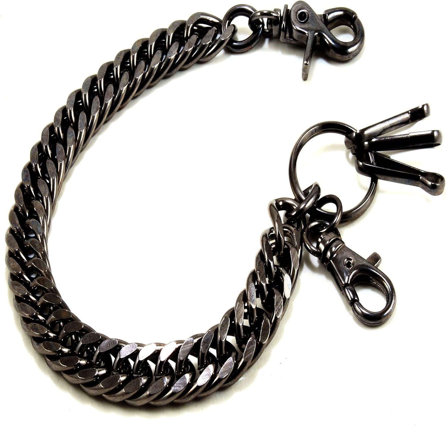 Doublek Heavy Biker Trucker Keychain Key Jean Wallet Chain Silver/Black CS11MLT at  Men’s Clothing store