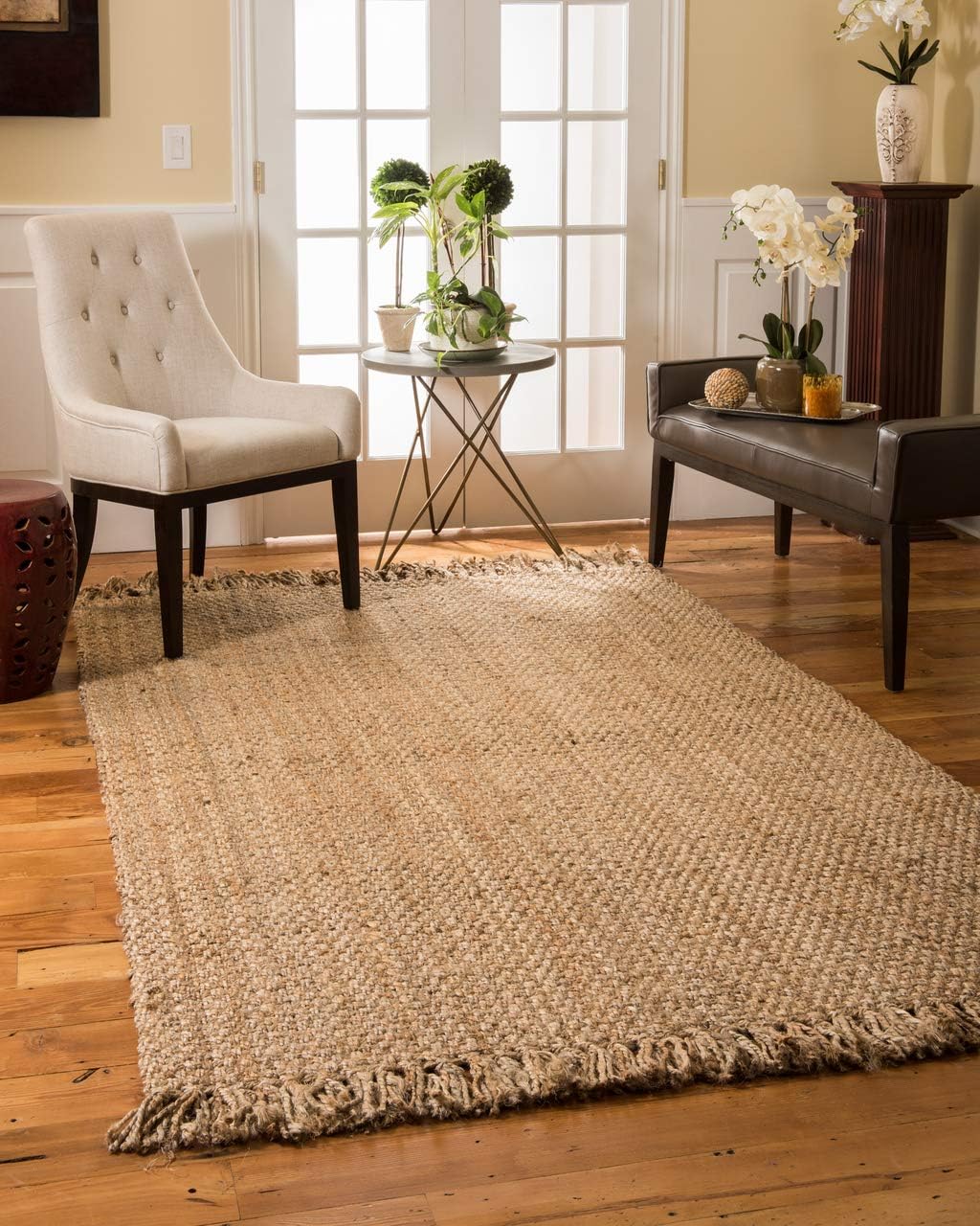 NaturalAreaRugs Bahamas Jute Rug, Hand Woven, 100% Natural Fiber, Eco Friendly, Reversible - 8' x 10'