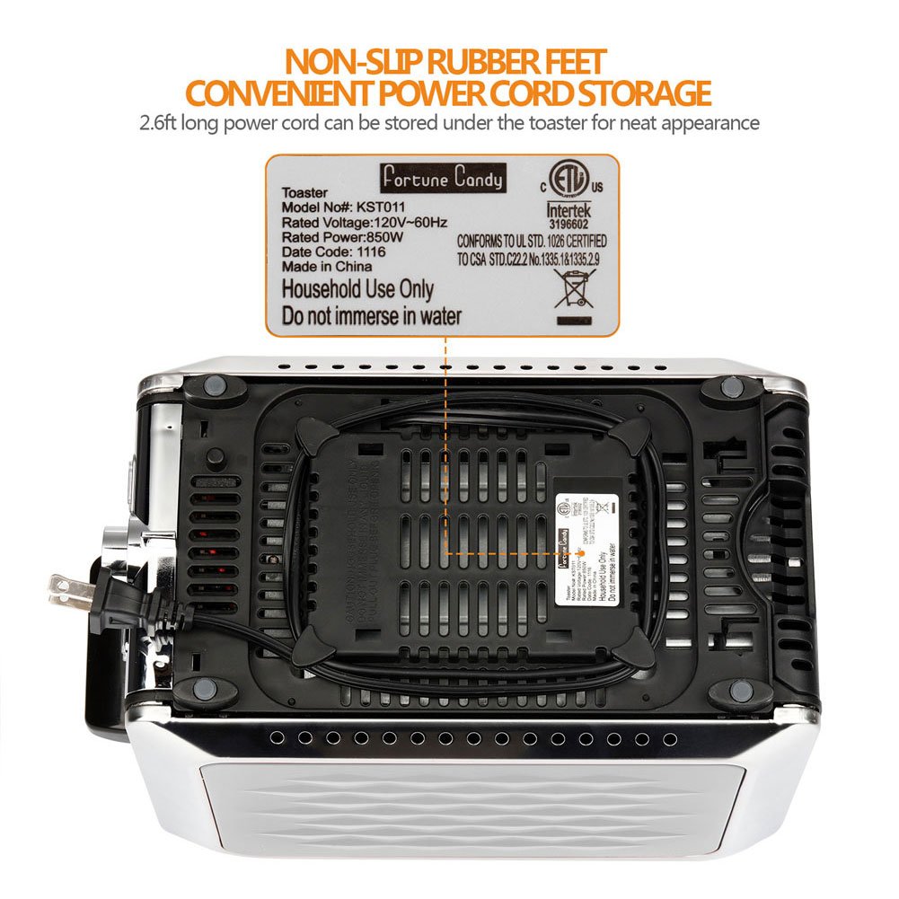 Toaster,Fortune Candy White Toaster 2 Slice,Stainless Steel Toaster with Extra Wide Slots,Removable Crumb Tray,High Lift Lever,Bagel Defrost Reheat Cancel Function,7 Setting Shade Selectors