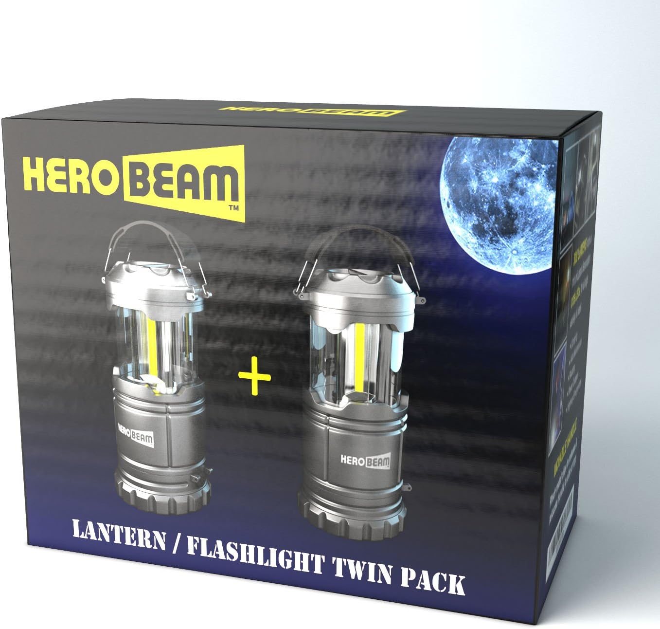2 x LED Lantern V2.0 with Flashlight - The Original & Best Lantern/Flashlight Combo. 2020 Tech (350 LUMENS) - Collapsible Camp Lamp - Great Light for Camping, Car, Shop, Garage - Batteries Included: Sports & Outdoors