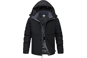 QMP Winter Jackets For Men with Hoode Ski Snow Snowboarding Waterproof Fleece Liner Coats Windproof Raincoat 6 Pockets