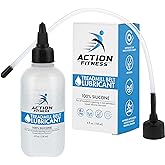 Action Fitness 100% Silicone Treadmill Lubricant - 4oz Bottle | Belt Maintenance, Dual Applicators for Easy Lube Application - Extends Life, Smooths Operation