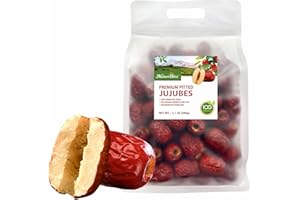 NatureBliss Premium Sun Dried Pitted Jujube Date, Chinese Red Date, No Added Sugar, Non GMO, Sweet Dried Jujube Fruit for Snacking, Salad，Brewing Tea, Soup, Baking, Oatmeal（Net Weight:1.1LB)
