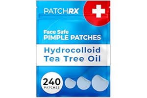 PatchRx Pimple Patches for Face (240 Patches), Hydrocolloid Acne Patches with Tea Tree Oil, Pimple Stickers - Acne Pimple Patches For Face - Zit Patches