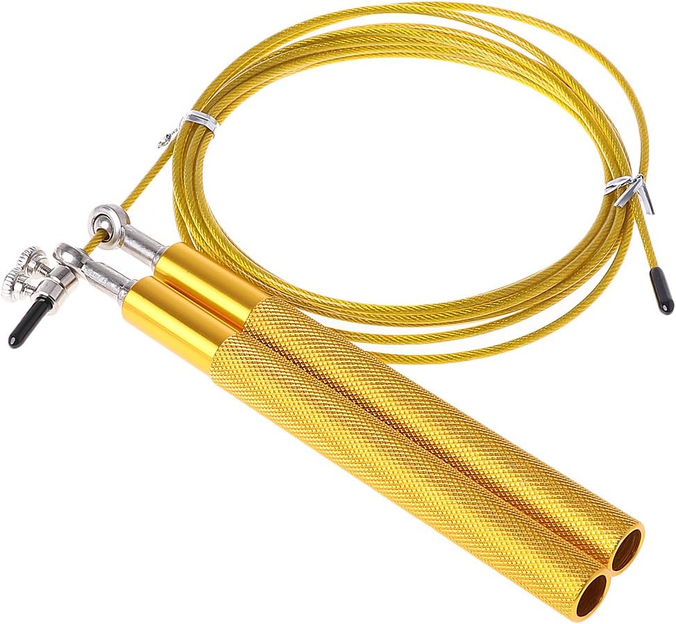 suoryisrty Professional Speed Jump Rope for Boxing Fitness Skip Training with Spare Cable Yellow