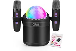 FINYIORE Karaoke Machine for Kids Portable Bluetooth Speaker with 2 Wireless Microphone 24 Pre-Loaded Nursery Rhymes Robot Kids Christmas Birthday Gifts for Girls Boys Ages 2,3,4,5,6,7,8,9,10,11,12 +Year Old