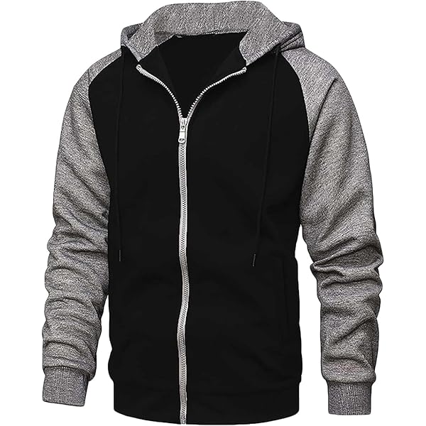 Mens Full Zip Hooded Sweatshirt Zip-up Hoodie Sweatshirts