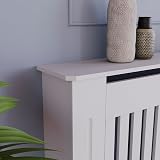 Vida Designs Chelsea Radiator Cover White Medium Modern Vertical Slat view 6