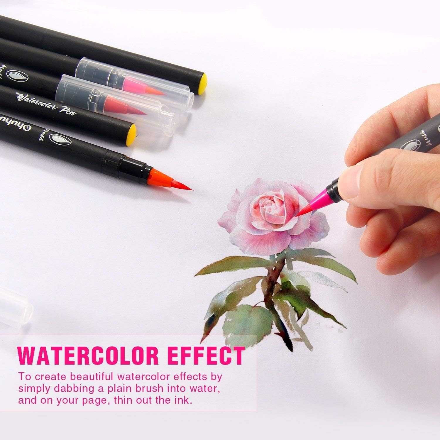 Ohuhu 20 colores Acuarela pincel rotulador con pincel para