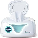 Hiccapop Baby Wipe Warmer and Wipes Dispenser, Diaper Wipe Warmer, White | Top-heated design, fits all wipe brands, built-in night light