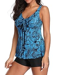 Yonique Women 2 Piece Flowy Tankini Swimsuits