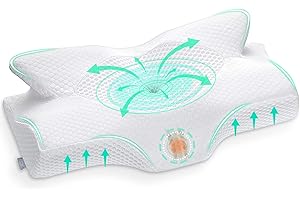 Elviros Cervical Memory Foam Pillows for Neck and Shoulder Pain, Ergonomic Orthopedic Sleeping Support Pillow for Side Sleepers, Back and Stomach Sleepers (Soft)