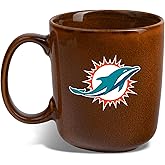 The Memory Company Officially Licensed NFL - Miami Dolphins 15oz Artisan Black Rim Mug