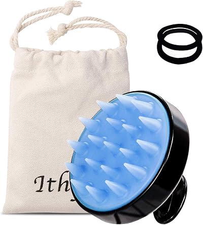Ithyes Scalp Massager Shampoo Brush Black Silicone for Men Women Pets