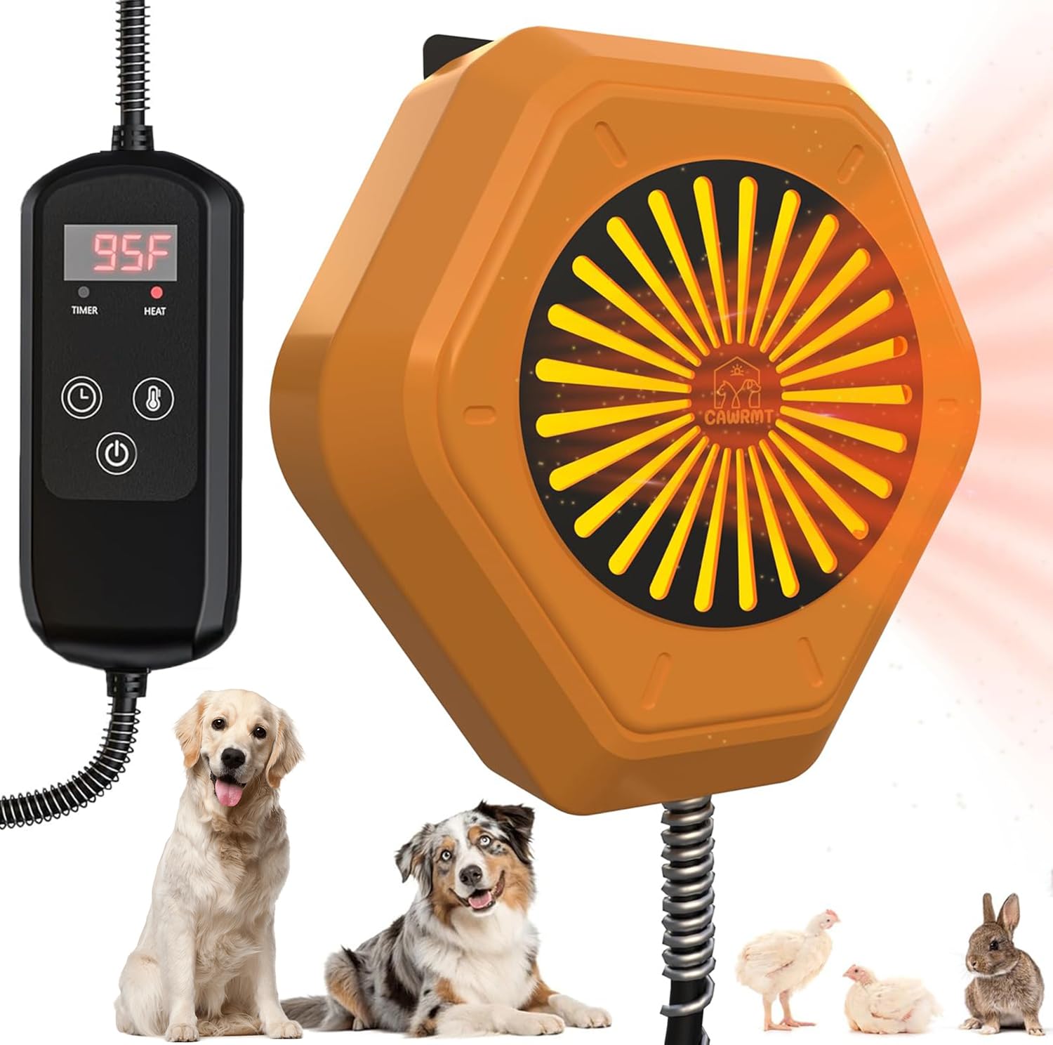 Photo 1 of 800W Dog House Heater, Pet House Heater with Over Heat Protection, Safe Dog Heaters for Outside Outdoor Dog Houses with Adjustable Digital Heating&9.8FT Anti Chew Cord