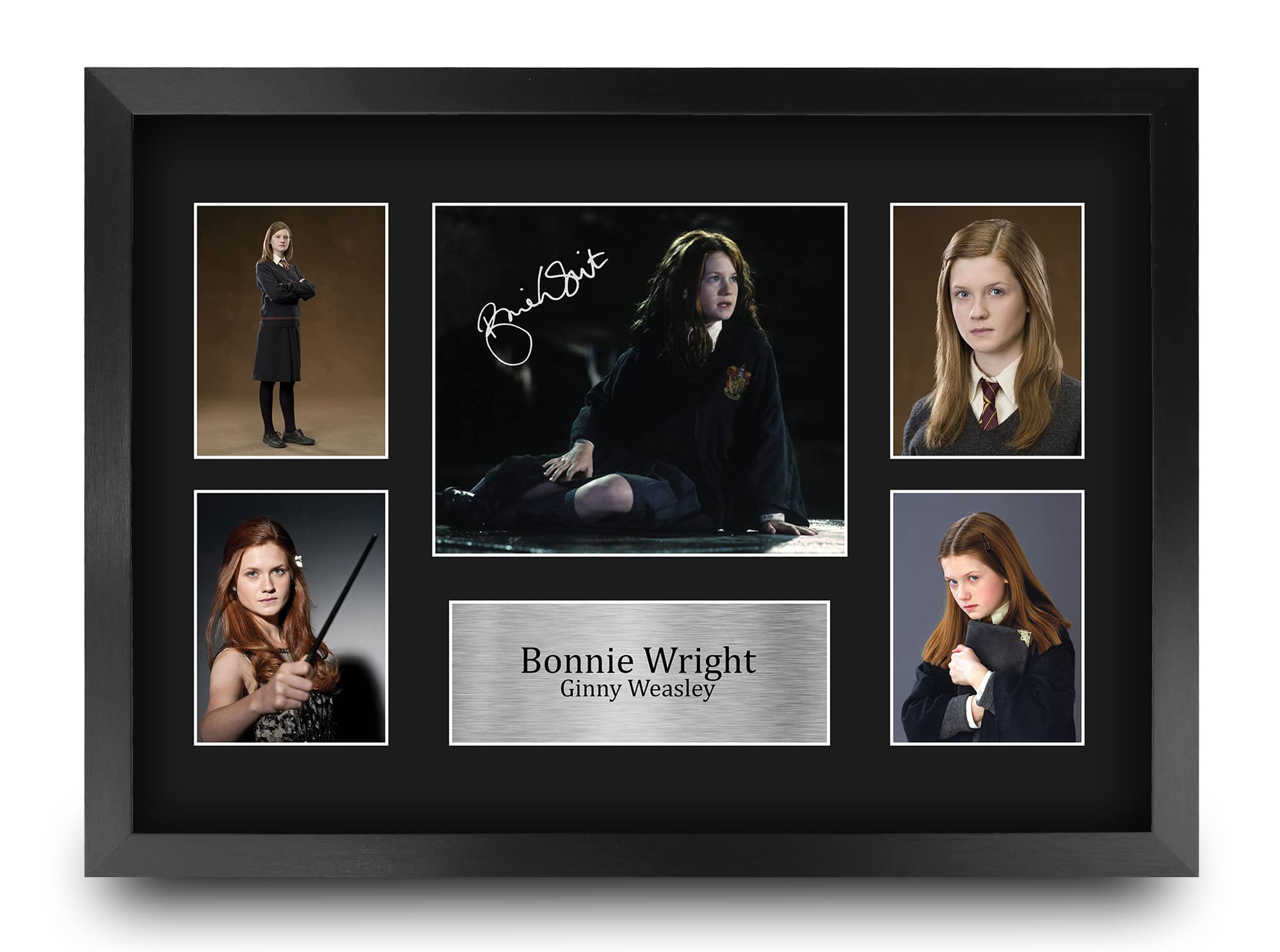 HWC Trading FR A3 Bonnie Wright Harry Potter Ginny Weasley Gifts Printed Signed Autograph Picture Display for Movie Memorabilia Fans - A3 Framed