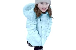 Miss Bei Girls' Puffer Down Coat Winter Fur Jacket Parka Down Coat Kids with Fur Hood