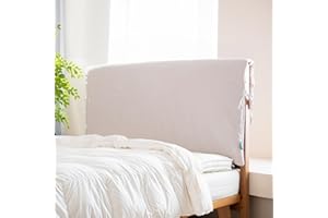 CHERRYARN Headboard Cover Thickened Soft Stretch Slipcover with Secure Tie Straps, Dustproof Protector for Upholstered Bed (59 * 28inch, Geige)