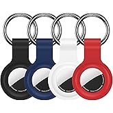 Compatible for AirTag Holder Keychain 4 Pack for Air Tag 1st&2nd Generation | Airtag Key Chain Ring Case Cover for Air Tag Ho