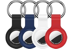 HATALKIN 4 Pack Silicone Holder for AirTag,Soft Protective Keychain Case Compatible with Apple AirTags 1st & 2nd Generation,K